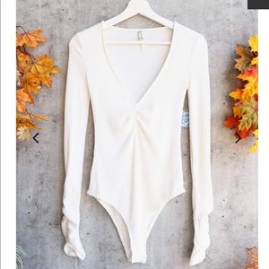 FREE PEOPLE - Cozy Up With Me Knitted Bodysuit